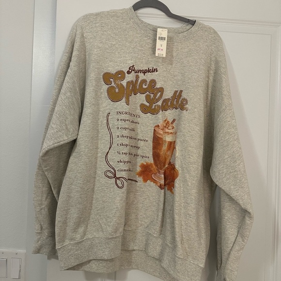 Anthropologie Pumpkin Spice Latte Sweatshirt Size Medium NWT - Picture 4 of 7